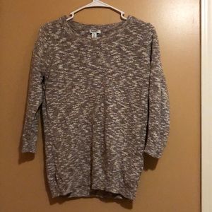 Brown and cream sweater, 3/4 sleeve